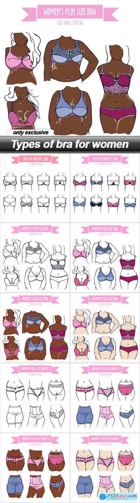 Types of bra for women - 10 EPS