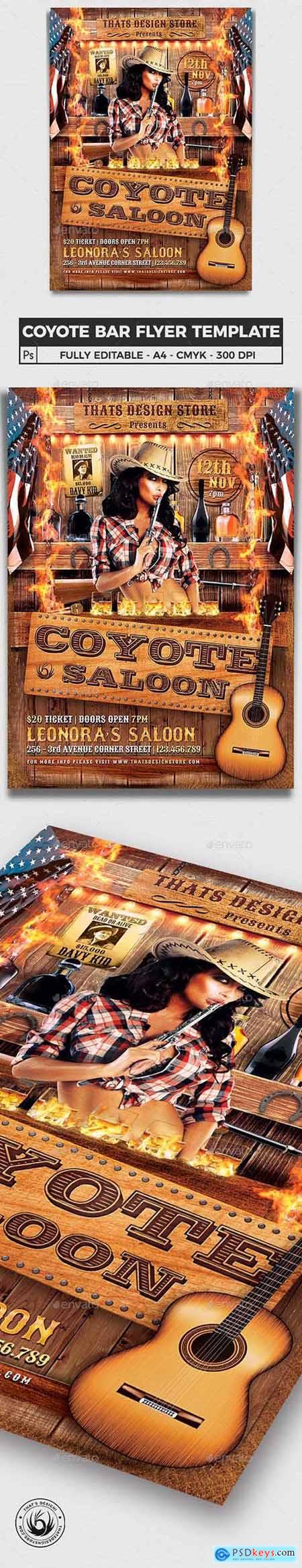 Graphicriver Coyote Bar Flyer Template