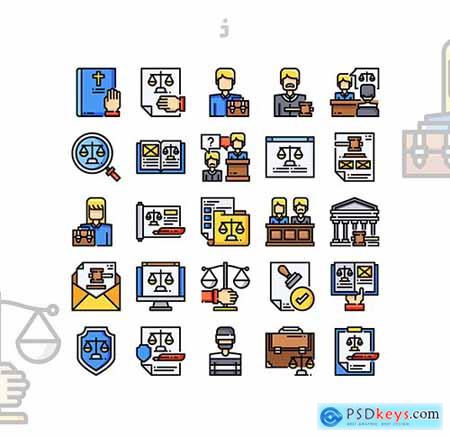 25 Law & Justice Icon set