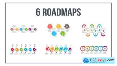 Videohive 6 Roadmaps Templates - Set Four Free