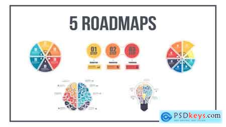 Videohive 5 Roadmaps Templates - Set Two Free