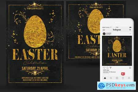 Creativemarket Happy Easter Party Flyer