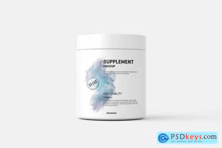 Creativemarket Supplement Protein Jar Label Mockup