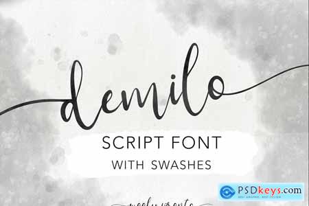 Demilo Brush Script With Swashes
