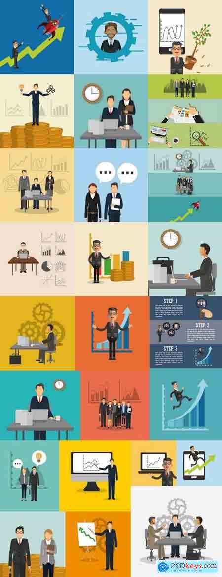 Businessman infographics jobs profit 25 EPS