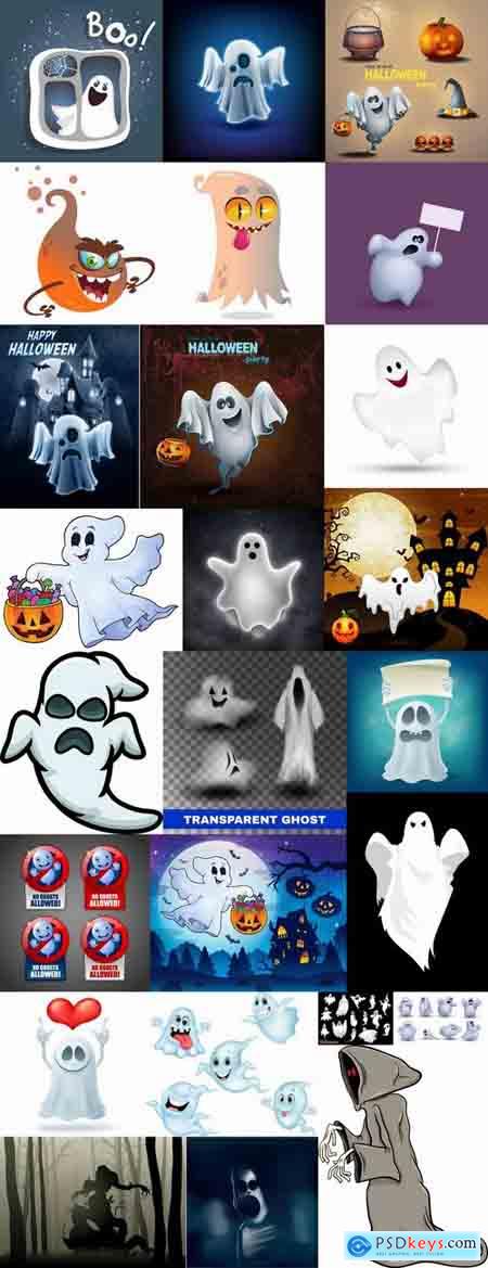 Halloween ghost phantom vector image 25 EPS