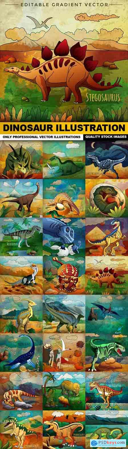 Dinosaur Illustration - 24 Vector