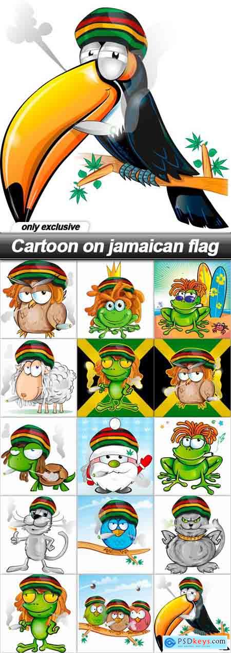 Cartoon on jamaican flag - 15 EPS