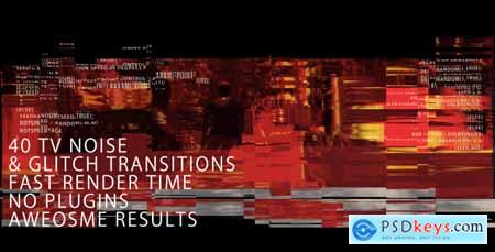 Videohive TV noise & Glitch Transitions Free