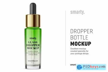 Glass dropper bottle mockup