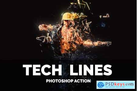 Tech Lines Photoshop Action
