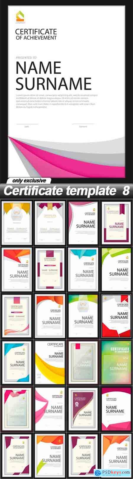 Certificate template 8 - 25 EPS