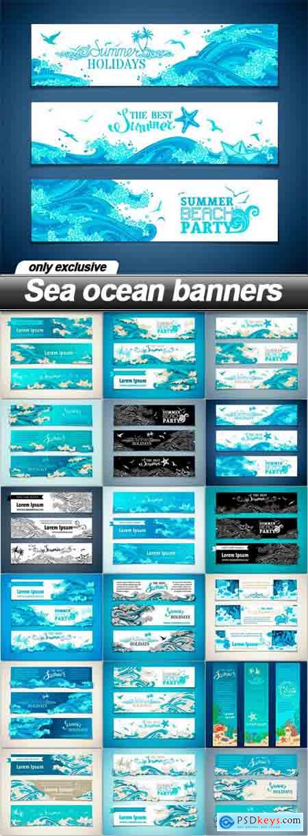 Sea ocean banners - 18 EPS