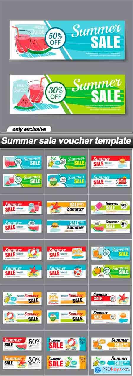Summer sale voucher template - 15 EPS