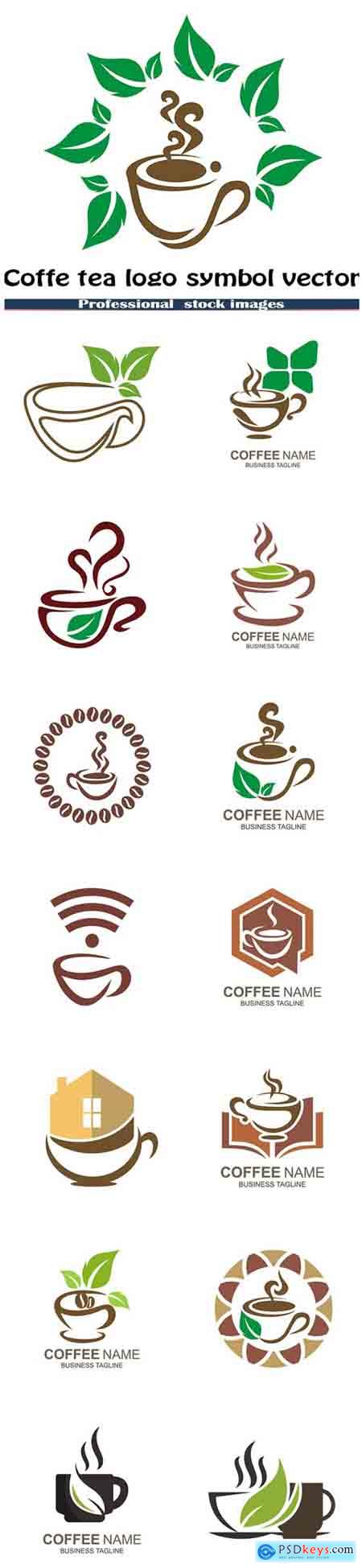 Coffe tea logo symbol vector