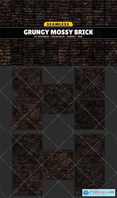 Texture Pack Seamless Grungy Mossy Brick Vol 01 Texture