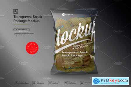 Transparent Snack Package Mockup