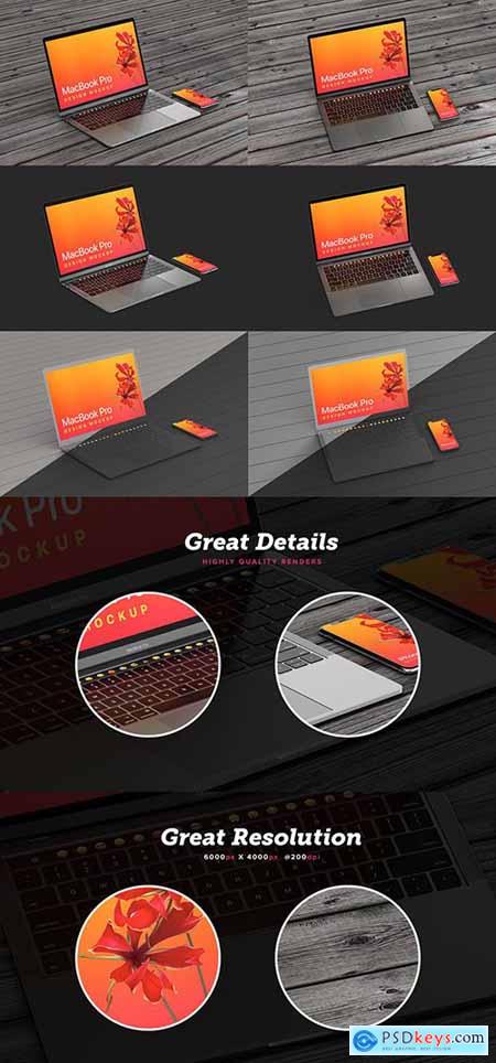 MacBook Pro & iPhone XS Design Mockup