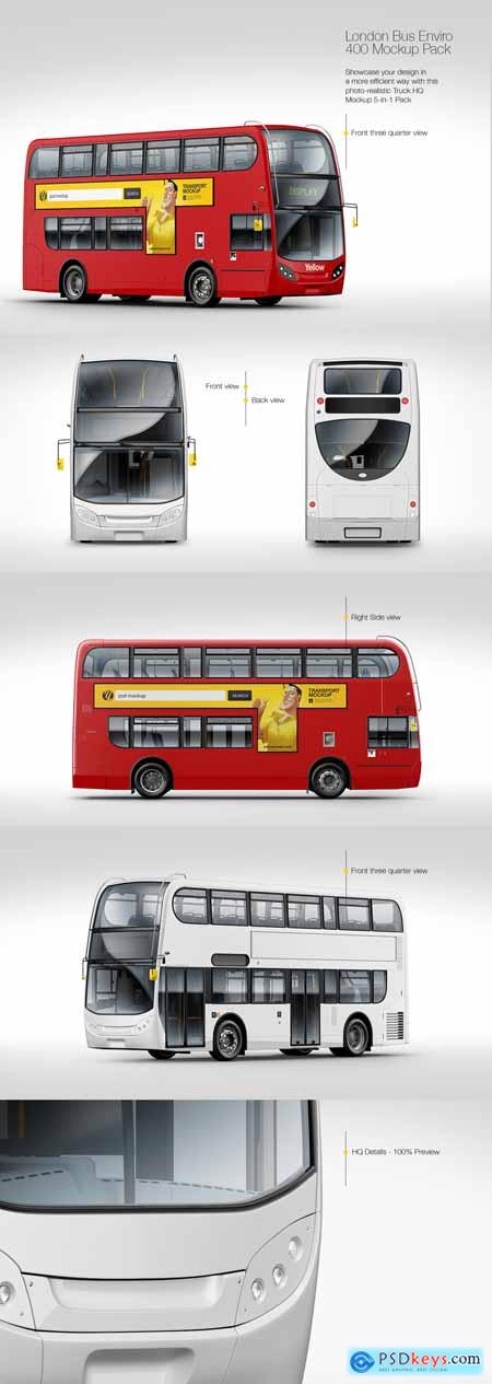 London Bus Enviro 400 Mockup Pack