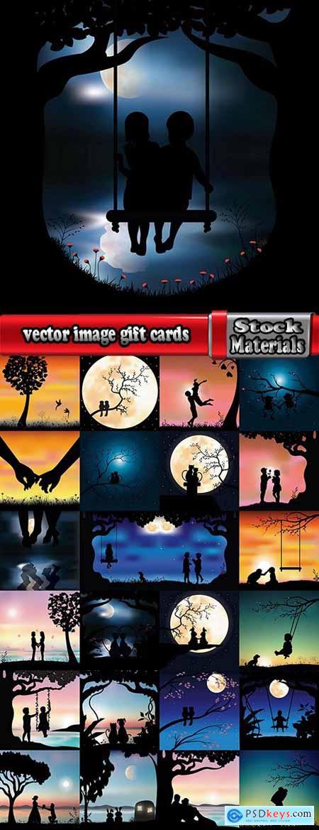 Different vector image gift cards birthday celebration 2-25 Eps