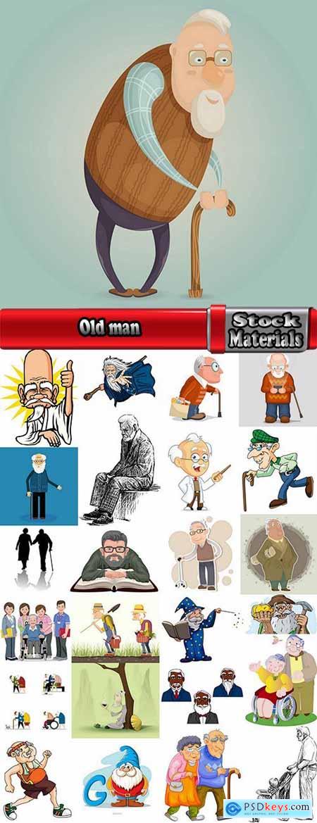 Old man older man grandmother grandfather vector image 25 EPS