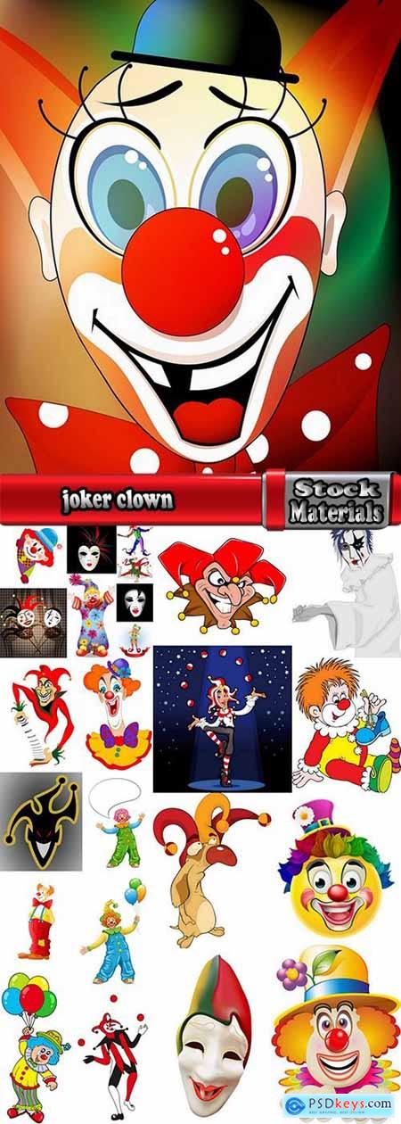 Vector illustration image joker clown cap cartoon character 3-25 Eps