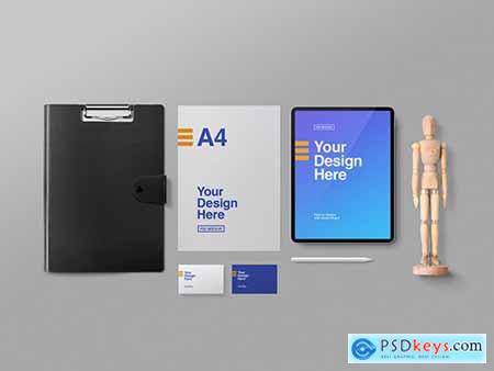 Stationery with Artist Mannequin Mockup