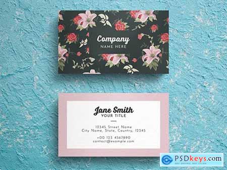 Floral Business Card Layout
