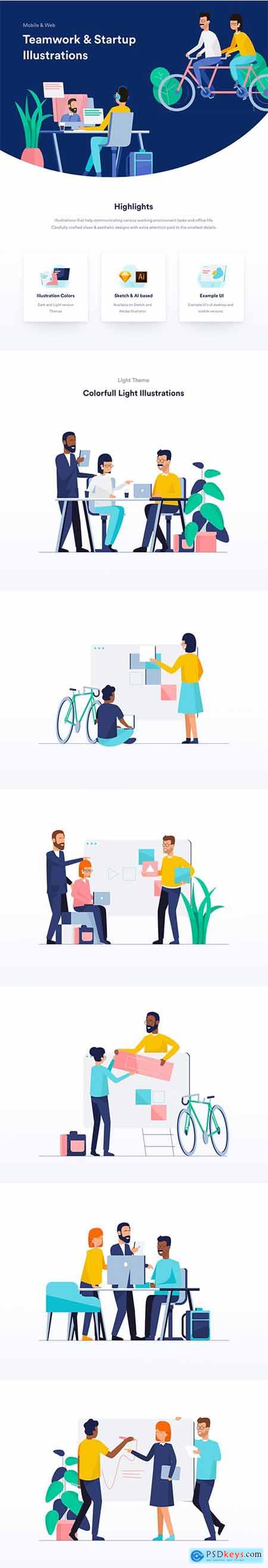 Teamwork & Startup Illustrations