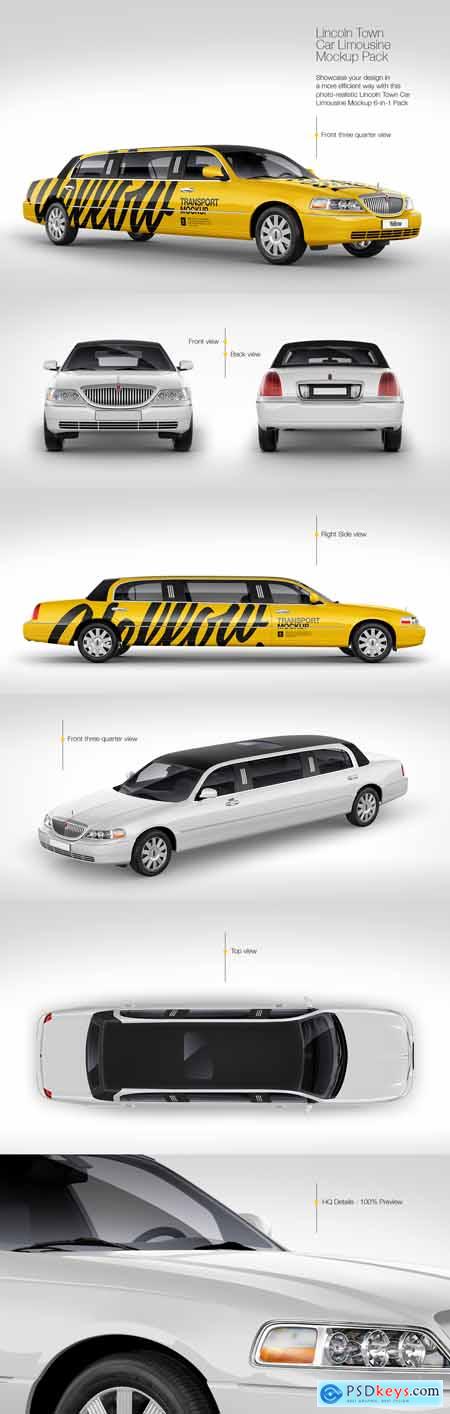 Lincoln Town Car Limousine Mockup Pack