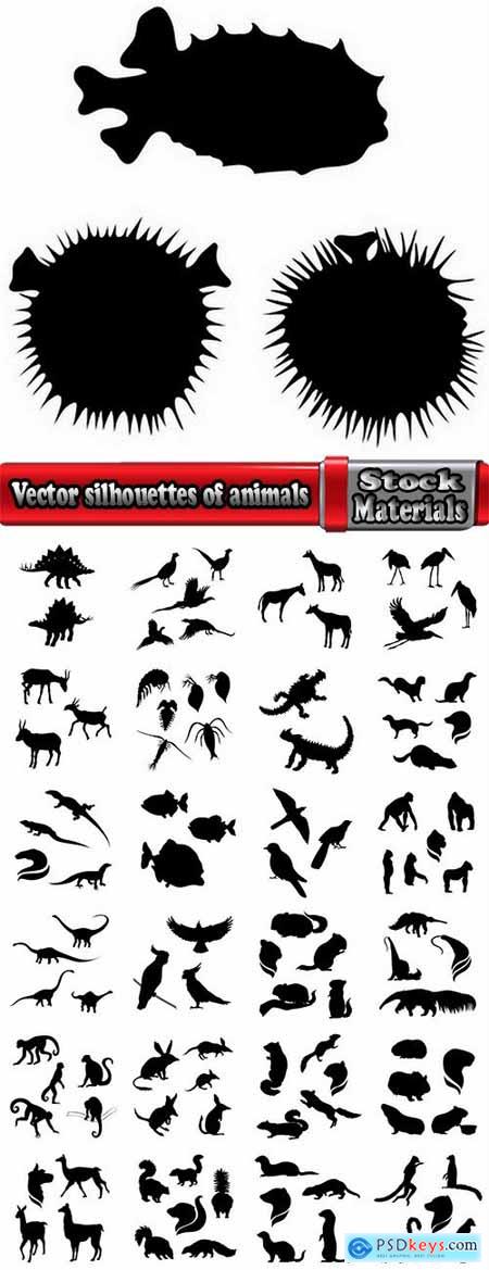 Vector silhouettes of animals picture logo business company 25 EPS