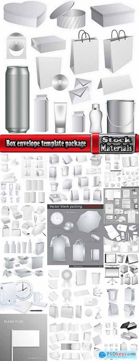 Box envelope template package example of the clich tube bottle 25 EPS