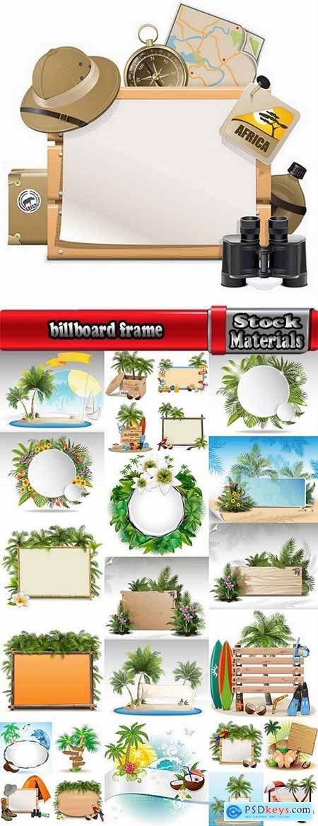 Grass plant with an ad billboard frame 25 EPS