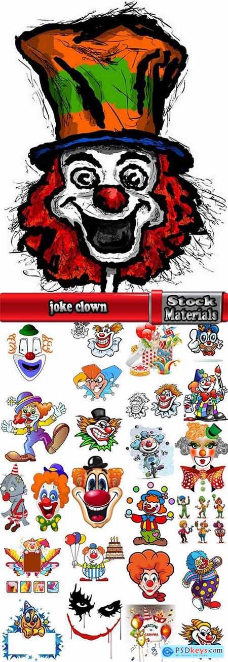 vector illustration image joke clown cap cartoon character 2-25 eps