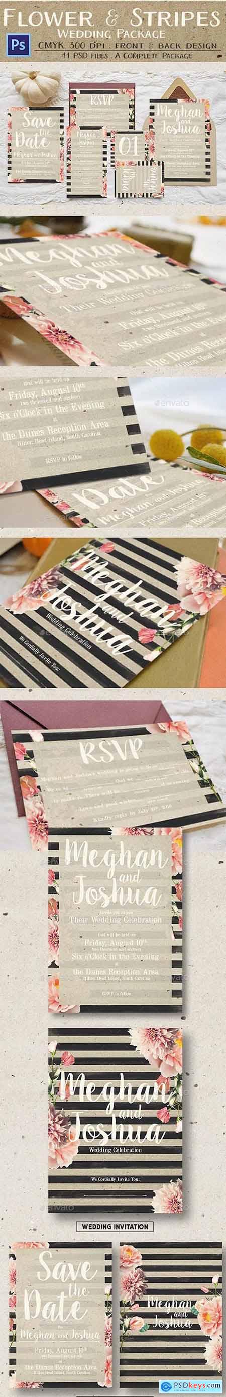 Rustic Flower & Stripes Wedding Package