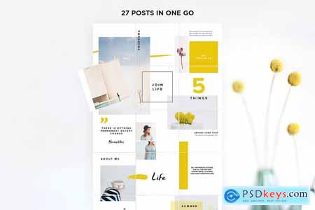 Instagram Puzzle Template Chartreuse
