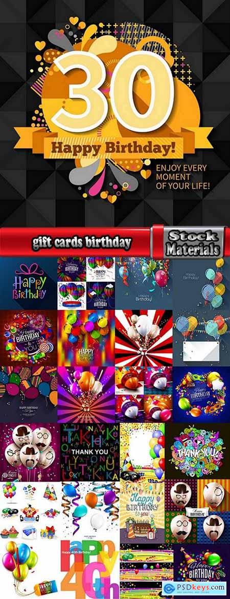 gift cards birthday holiday celebration 25 eps