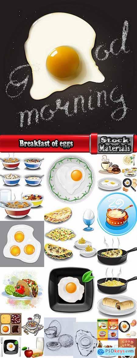 Breakfast of eggs vector image 25 EPS