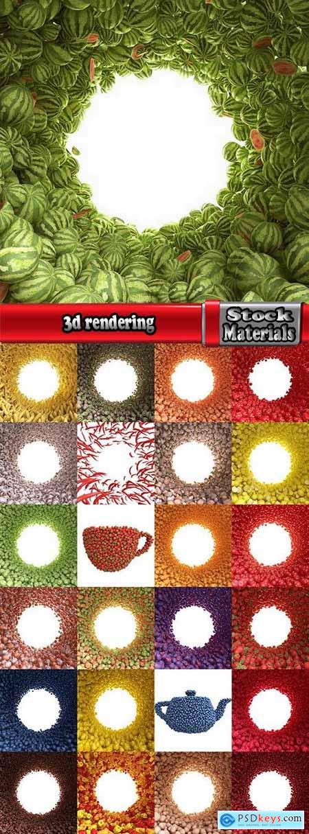 3d rendering a background of fruit vegetables 25 HQ Jpeg
