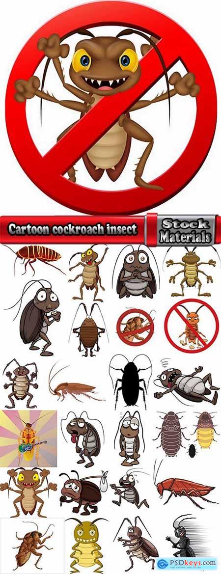 Cartoon cockroach insect 25 EPS