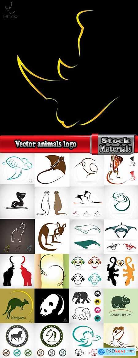 Vector animals picture lizard the elephant 25 eps