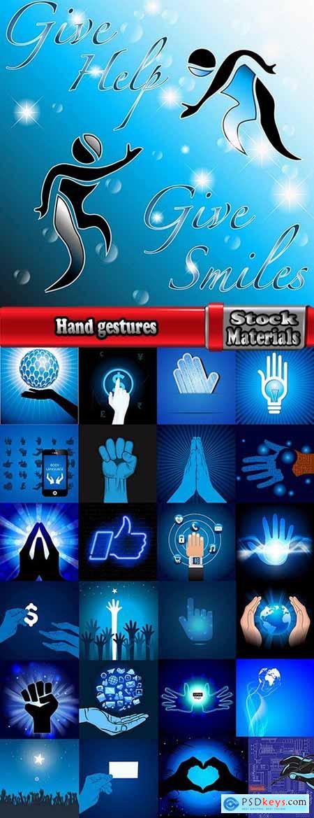 Hand gestures hands Business 25 Eps