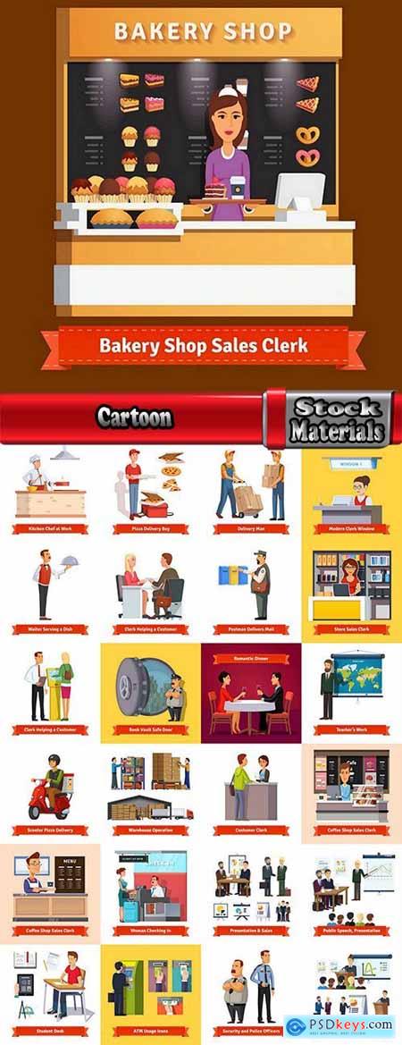 Cartoon image of different professions infographics businessman 2-25 Eps