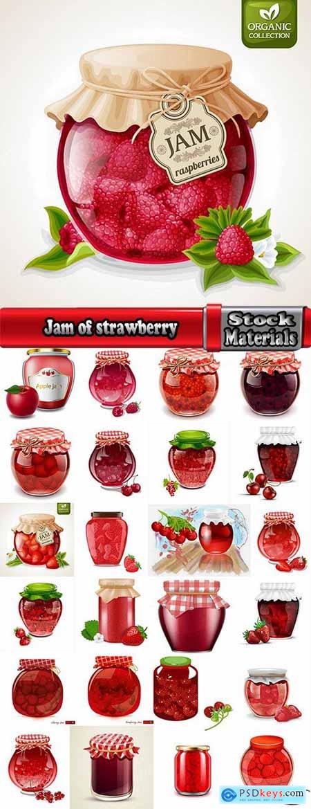 Jam of strawberry cherry bank of berry sweetness 25 EPS