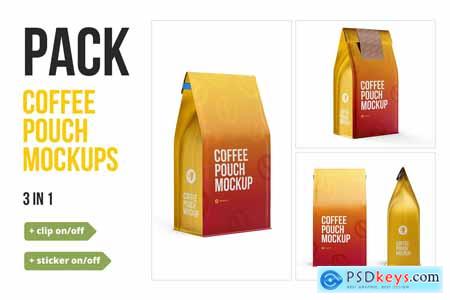 Creativemarket Coffee Pouch Mockup 3 in 1 Pack