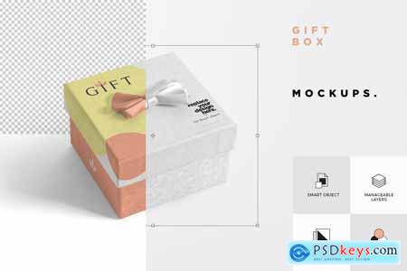 Creativemarket Square Gift Box Mockups