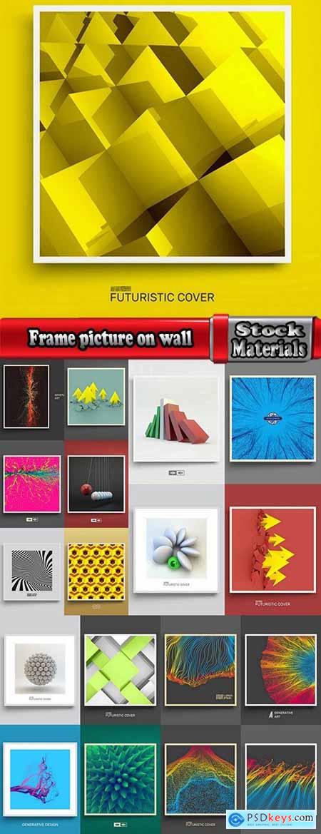 Frame picture on wall background decoration element background abstract illustration 19 EPS