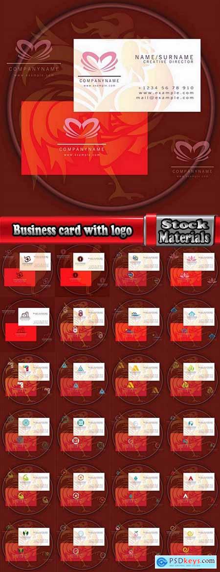 Business card with logo company visiting card invitation flyer 25 EPS