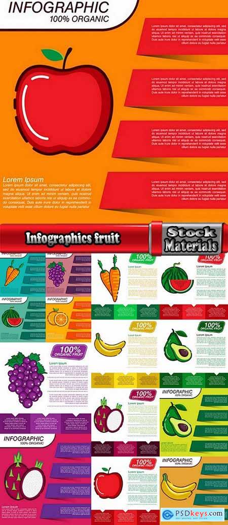 Infographics fruit vegetables advertising poster signboard 15 EPS