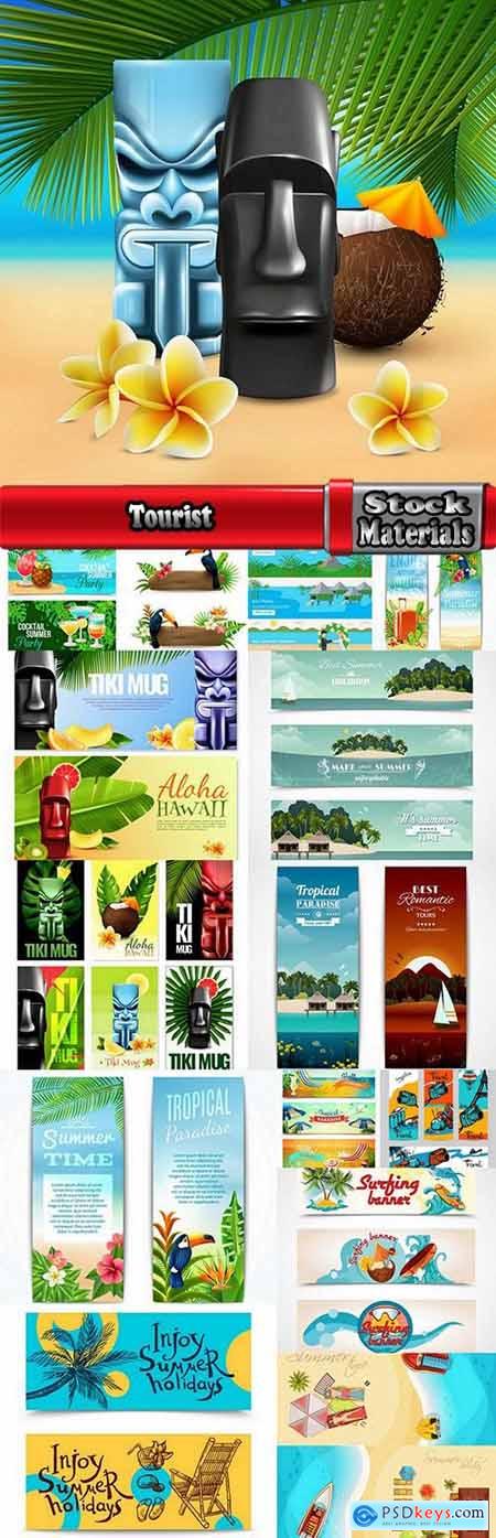 Tourist advertising banner booklet brochure magazine cover 15 EPS